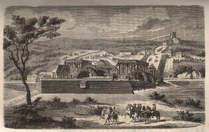 A gép Marlyban - A Bougivalban telepített Marly vízvezeték gépe - A Versailles-i Louveciennes-i (vagy Marly-i) vízvezeték és a vízben lévő Marly-kastély - Victor Duruy (1811-1894) „Histoire de France” című metszete ) - 1882 alkotó: French School