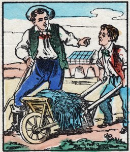 A Maraicher. Metszet a „La chanson des metier”-ben. Epinális képalkotás, 19. század vége. Magángyűjtemény alkotó: French School