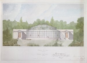 A majomház a párizsi Jardin des Plantes-ban, 1835 (tinta és WC papíron) alkotó: French School