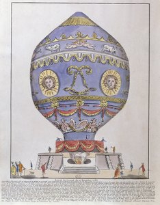 A Montgolfier testvérek léggömbkísérlete a Chateau de la Muette-ben, 1783. november 21. alkotó: French School
