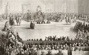 A Nemzetgyűlés XVI. Lajos (1754-93) uralkodása alatt Colart „Histoire de France” című művéből, 1840 körül. alkotó: French School