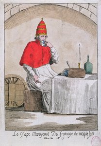 A pápa, aki Roquefort sajtot eszik, 1791 alkotó: French School