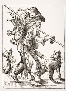 A Poulterer, Jost Amman (1539-91) 16. századi illusztrációja nyomán Paul Lacroix (1806-84) „Le Moyen Age et La Renaissance” című művéből, 1847-ben megjelent. alkotó: French School