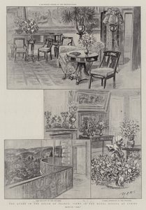 A királynő Dél-Franciaországban, kilátás a Hotel Regina at Cimiezben (litho) alkotó: French School