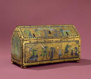 St. Valerie ereklyetartója, Limoges, 1170 körül (réz és zománc)