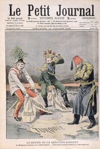 A keleti országok és a Balkán ügyének újjáéledése, borítóillusztráció a Le Petit Journalból, 1908. október 18. (színes metszet)