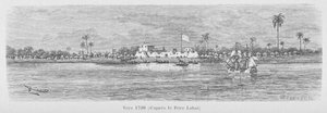 A Saint-Louis folyó 1720-ban, Szenegál, illusztráció Louis Leon Faidherbe „Le Senegal...” című művéből alkotó: French School