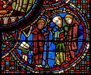St Lubin ablaka: meditációit két szerzetes szakítja meg (w45) alkotó: French School