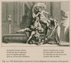 A Fortune által emelt Stock-Jobber (a korszak karikatúrájának töredéke) alkotó: French School
