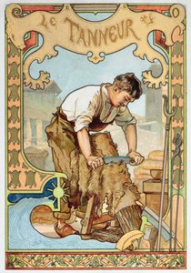 The Tanner, illusztráció egy kézműves könyvből, 1899 körül (színes litó) alkotó: French School
