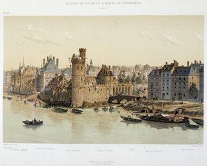 Nesles torony és a Hotel de Guenegaud 1650-ben - a „Paris a travers les ages”-ben, 19. század vége alkotó: French School