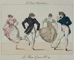 A Trenis Quadrille, 19-es lemez a Le Bon Genre-ből, 1805 alkotó: French School
