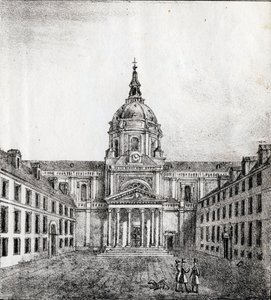 A Sorbonne Egyetem - "Alphabet Picturesque des Monumens de Paris" 1840 körül (metszet) alkotó: French School