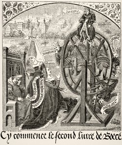 Paul Lacroix (1806-84) A szerencsekerék a középkori tudomány és irodalomból, 1878-ban Londonban alkotó: French School