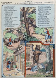 A medve és a kert szerelmese - Fables de La Fontaine Epinal képeiben alkotó: French School