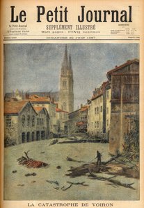 Voiron (Isère) falu katasztrófája (árvíz) a „Le Petit Journal”-ban, 1897. június 20. (metszet) alkotó: French School