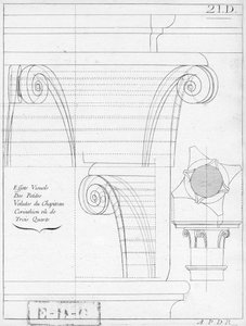 A korinthoszi főváros, egy geometriai könyv illusztrációja, 18. vagy 19. század, megjelent Avec Privilege du Roy et E.. du Gouvernement alkotó: French School