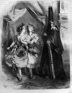 XV. Lajos francia király „háremének” lányai mondták a Bien-Aimž-t (1710-1774). Metszet a „Histoire des Papes-Rois-Queen and Empereurs a travers les centuries” című könyvébe, Maurice Lachatre alkotó: French School