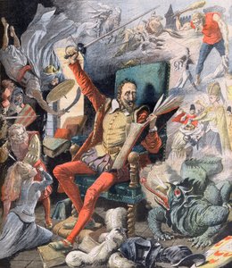 Don Quijote álma. Le Reve de Don Quijote (Miguel De Cervantes) – Illusztráció a Le petit Journal számára, 1905. május 21. alkotó: French School