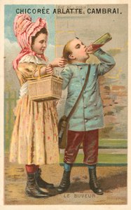 Az ivó (chromolitho) alkotó: French School