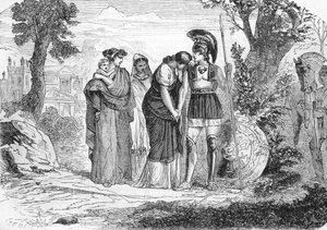 Hektor és Andromaque búcsúja (metszet) 1864 alkotó: French School