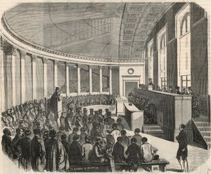 A nagy amfiteátrum egy versenyen a párizsi jogi egyetemen – Edmond Texier metszete „Tableau-de-Paris”-ban, 1852 alkotó: French School