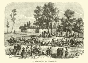 Magdebourg félgömbjei (metszet) alkotó: French School