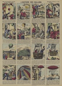 A léggömbök története (színes litho) alkotó: French School