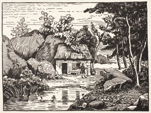 J.J. kunyhója Rousseau alkotó: French School