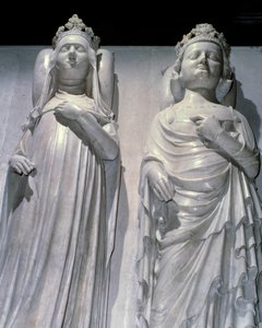 Evreux-i Joan királyné (1307-1371) és IV. Le Bel Károly király (1294-1328) márványlelőhelyei. Ugyanaz a modell, mint a Maubuissoné, amelyet Jean de Liege (1357-1381 körül ismert) a királynő megrendelésére készítette. Saint Denis-bazilika, királyi nekropoli alkotó: French School