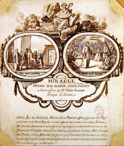Marie-Anne Pollet csodája, 1741 körül (akvarell és tus) alkotó: French School
