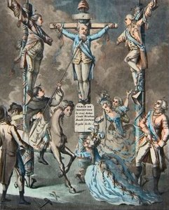 Az új kálváriát, XVI. Lajos lázadással vetett keresztre - 2. és 3. Monsieur (Xavier Lajos, Provence grófja (1755-1824), XVIII. Lajos) és Artois grófja (Fülöpö Károly (1757-1836) Károly X), a király testvérei, akiket az o alkotó: French School