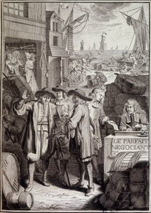 A tökéletes tárgyalás (egy kikötői menetelés befejezése a 18. században) - Jacques Savary művének címlapképe. alkotó: French School