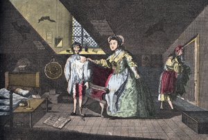 A jámbor szabó házasságtörésen ért. Káposzta metszete 1768-ból a „” Lire Et Galanterie”-ben”. Heti Galantes-képgyűjtemény John Grand-Carteret irányításával. 1903-1904. alkotó: French School