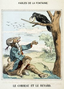 A holló és a róka – La Fontaine „” Fables” című részében alkotó: French School