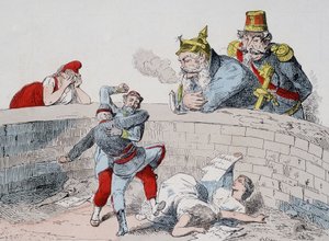 A helyzet - Gauillaume: Segítenünk kell az őrülteken, Badingue (III. Napóleon): Hadd tegyék bátyám, ideje lesz közbelépni, amikor ők (a párizsiak) felfalták magukat. Rajzfilm a kommunáról. alkotó: French School