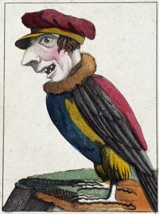 A keselyű a karikatúrában, a karakter „illékony karakter” tanulmányozása sd. 19., népszerű képalkotás. alkotó: French School