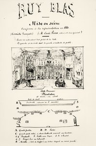 Színházi program Ruy Blas I. felvonásához (1838), Victor Hugo (1802-85), 1880 alkotó: French School
