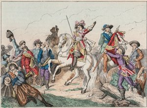 Harmincéves háború (1618-1648): II. Lajos Bourbon Conde (Bourbon-Conde) herceg, a Grand Conde (1621-1686), Enghien hercege köszönti Fontaine gróf holttestét a rocroi-i csatában (Rocroy) a spanyolok ellen, május 19 alkotó: French School