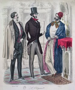 Három elegáns fiatalember, 1848. december (színes metszet) alkotó: French School