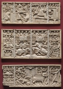 Három panel egy koporsóból udvari románcok jeleneteivel, 1330-1350 alkotó: French School