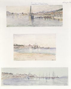 Sainte Maxime három képe (akvarell, papír) alkotó: French School