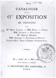A 6. impresszionista kiállítás katalógusának címlapja, 1881 alkotó: French School