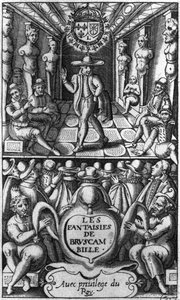 Címlap az 1615-ben megjelent Les Fantaisies de Bruscambille-ből alkotó: French School