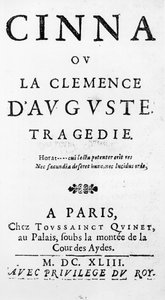 Pierre Corneille (1606-84) 1643-ban megjelent Cinna ou la Clemence dAuguste címlapja alkotó: French School