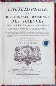 Denis Diderot (1713-84) enciklopédiájának címlapja, amely 1751-ben jelent meg Párizsban (lásd még: 157777) alkotó: French School