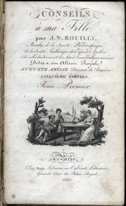 Jean Nicolas Bouilly (1763-1842) „” Tippek a lányomnak „” címlapja. 1820. Magángyűjtemény. alkotó: French School