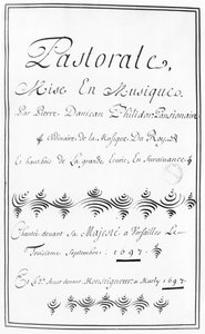 Pierre Danican Philidor (1681-1731) Pastorale címlapja 1697 alkotó: French School