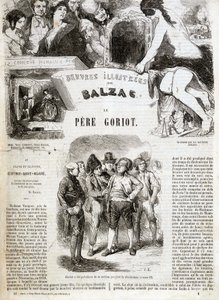 Balzac „A Goriot atya”” című regénye eredeti kiadásának címlapja a „” Balzac illusztrált művei” című részben: „” Goriot a szekció elnöke volt a forradalom idején”” . ¿ alkotó: French School