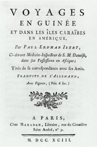 Paul Erdman Isert: Utazások Guineában és a Karib-szigeteken Amerikában címlapja, 1743. alkotó: French School